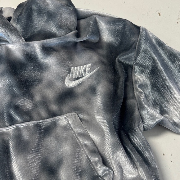Nike Velour Tie Dye Hooded Tracksuit Gray Silver 12m NWOT - Picture 4 of 10